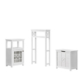 Alaterre Furniture Derby 3-Piece Bathroom Set with Over Toilet Open Storage Shelf, Hamper, and Floor Cabinet ANDE7378WH